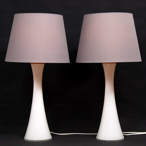 Bergboms Opaline Glass Table Lamps Set of 2, 1960s