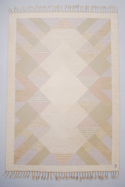 1960s Flat Weave Rölakan Carpet ”Aniara” by Anna Johanna Ångström