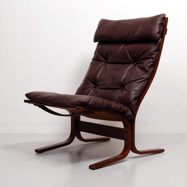 Siesta High Back Sling Lounge Chair and Ottoman by Ingmar Relling for Westnofa