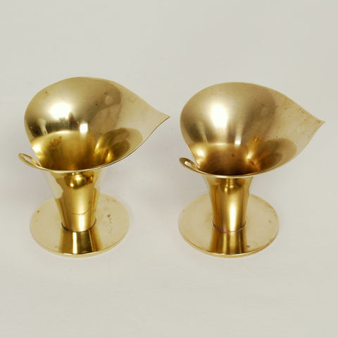 Carl Einar Borgström Brass Candle Holders for Ystad Metall, Set of 2