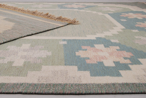 Large Anna Johanna Ångström Flat Weave Rölakan Carpet, 1960s